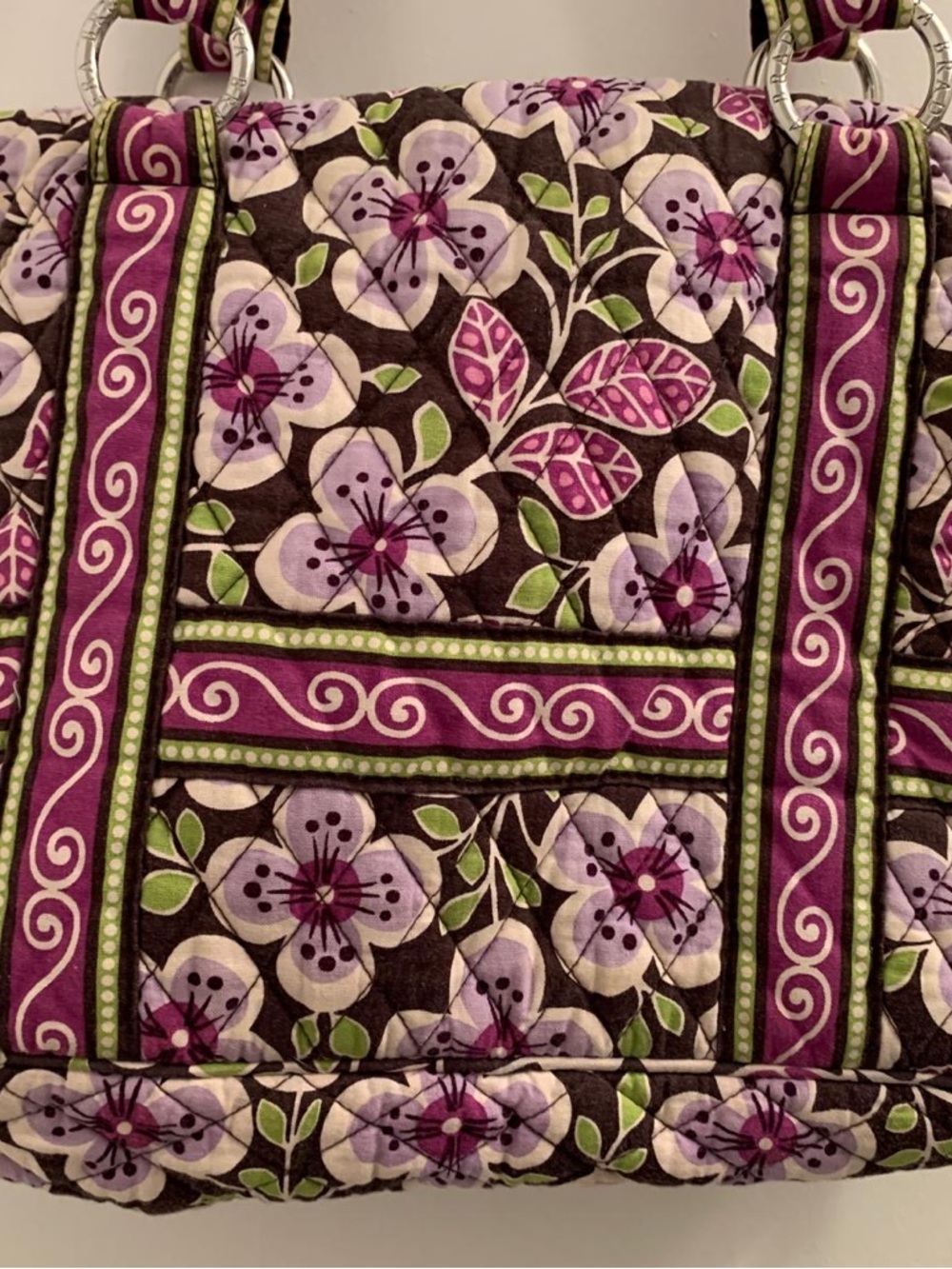 Vera Bradley Purple Floral Quilted Shoulder Bag - Picture 10 of 16